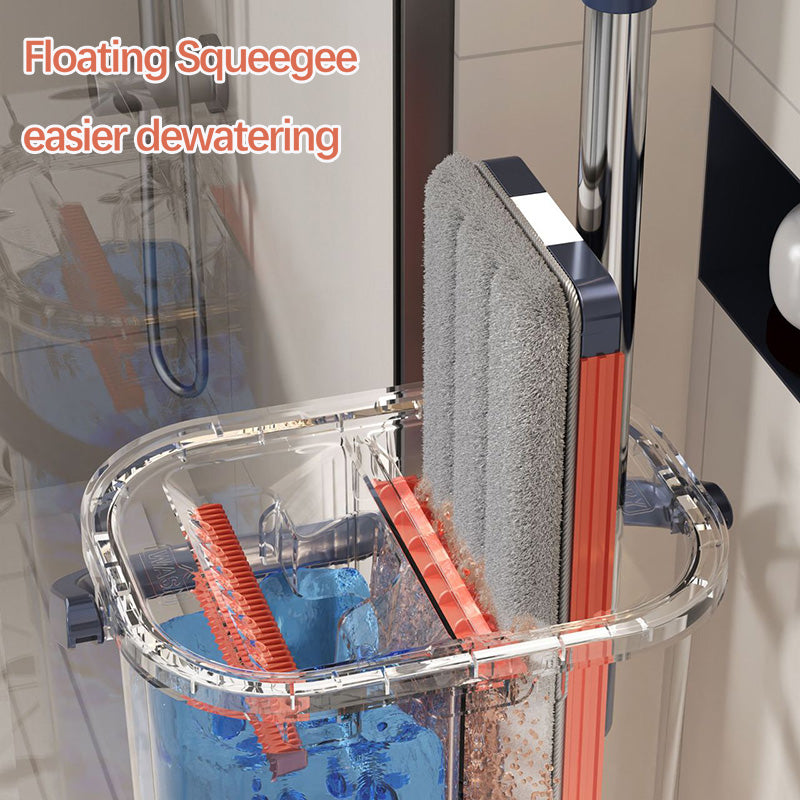 Tidytech flat mop with clean and dirty water bucket set