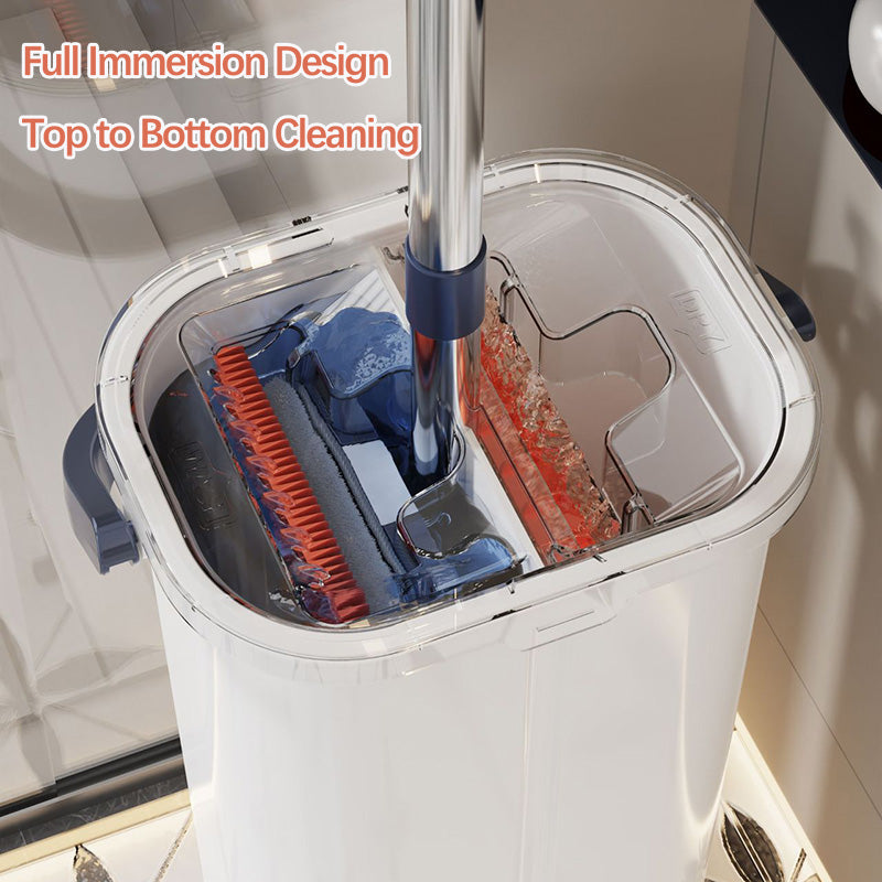 Tidytech flat mop with clean and dirty water bucket set