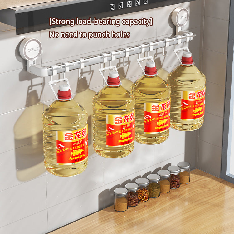 towel bar suction cup with 6 hooks