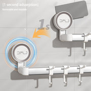 suction cup shower towel bar with 6 hooks