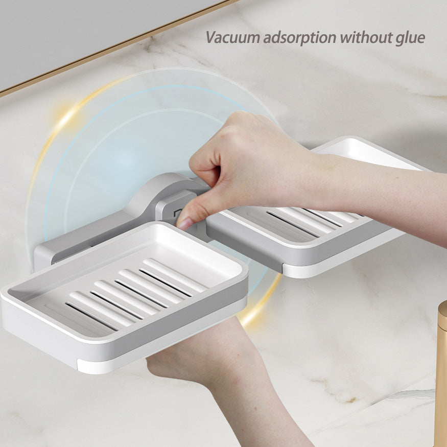wall mounted shower bath soap holder with drain