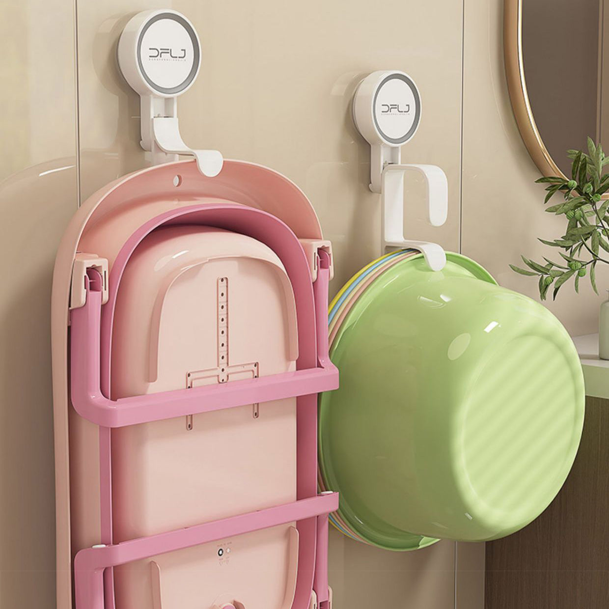 double layer washbasin wall holder wash basin hook