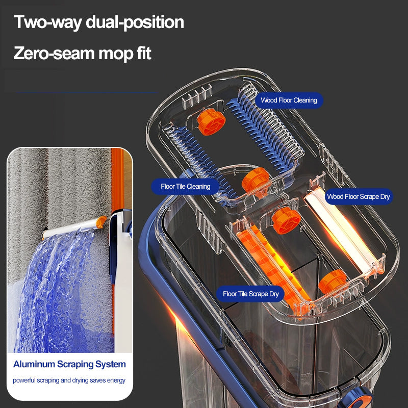 Tidytech flat mop and bucket with wringer set
