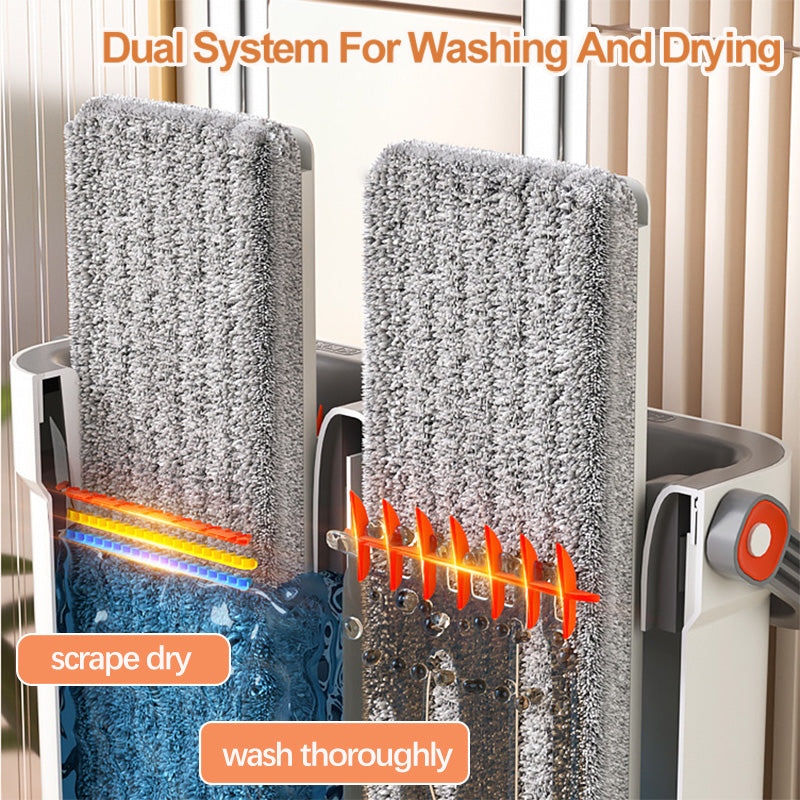 Tidytech microfiber flat mop with naroow bucket