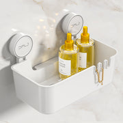 suction cup wall mounted plastic bathroom shower shelf