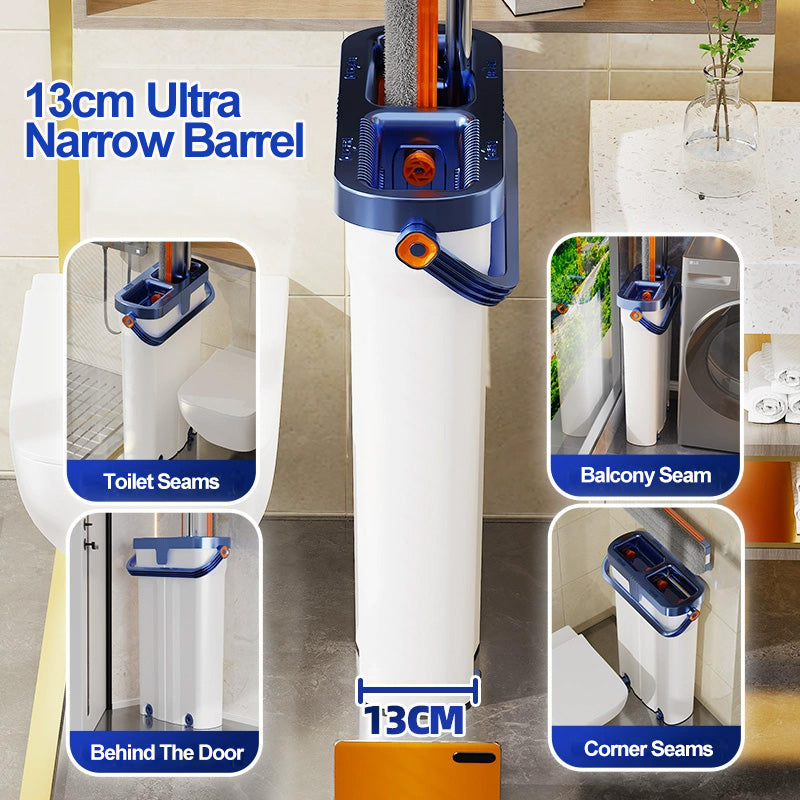 Tidytech flat mop and bucket with wringer set