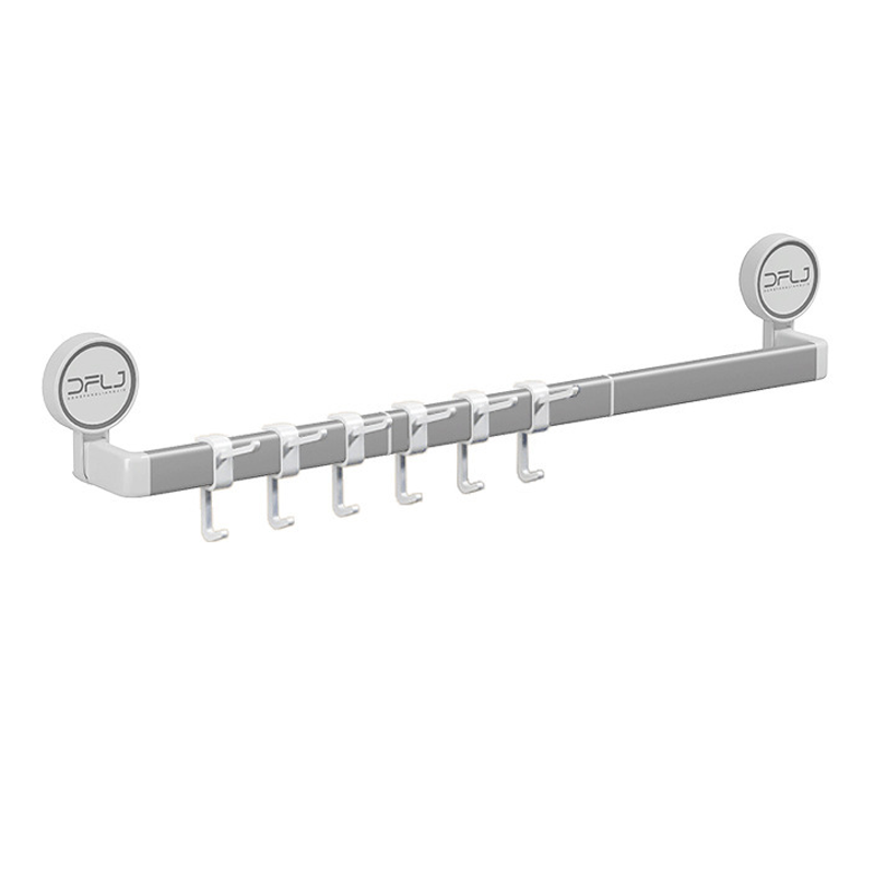 suction cup shower towel bar with 6 hooks
