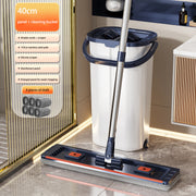 Tidytech flat mop with clean and dirty water bucket set