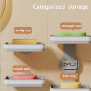 wall mounted shower bath soap holder with drain