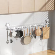 suction cup towel bar with 18 hooks for glass shower door