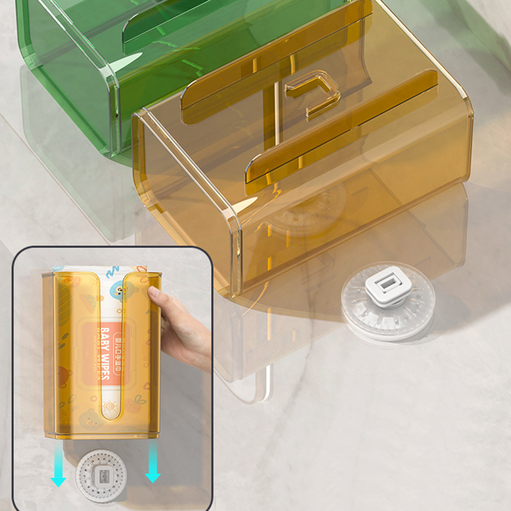 vacuum suction wall mounted clear facial tissue box covers