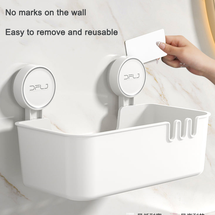 suction cup wall mounted plastic bathroom shower shelf