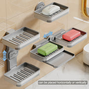 wall mounted shower bath soap holder with drain