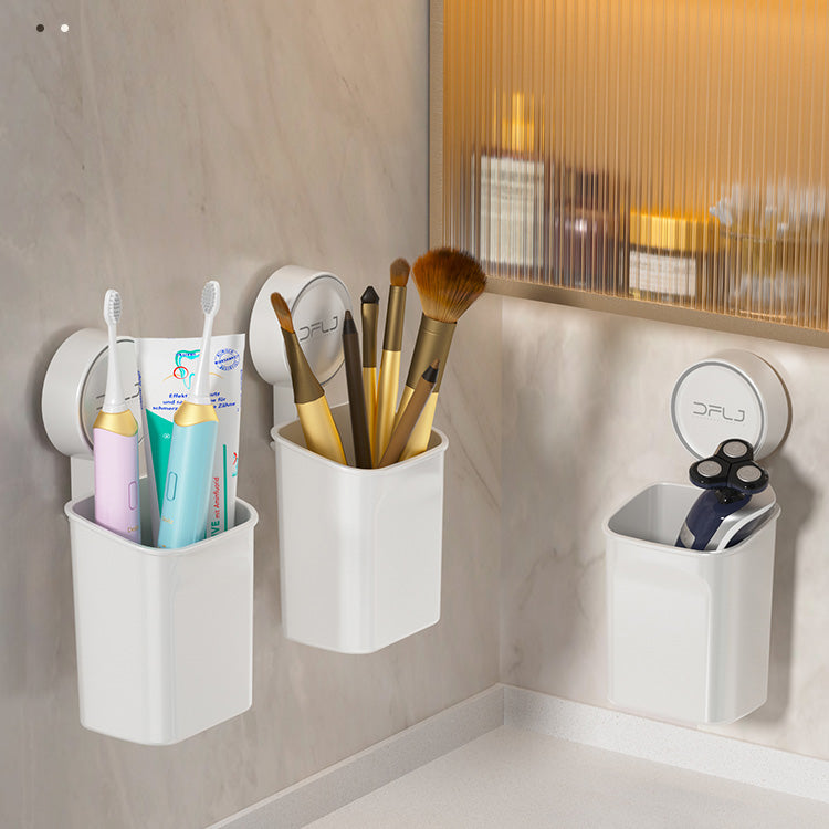 white toothbrush holder wall mount storage boxes bin