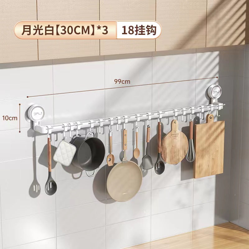 suction cup towel bar with 18 hooks for glass shower door