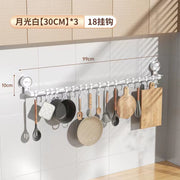 suction cup towel bar with 18 hooks for glass shower door